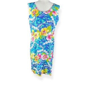 Jams World Orchids of Hawaii Tropical Dress Womens Size 11 Colorful Vintage 90s‎